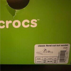 CROCS Chalk Classic Floral Cut-Out Slip-On